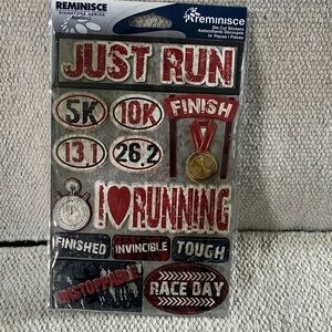 scrapbooking / greeting card making supplies die cut Stickers - running Theme
